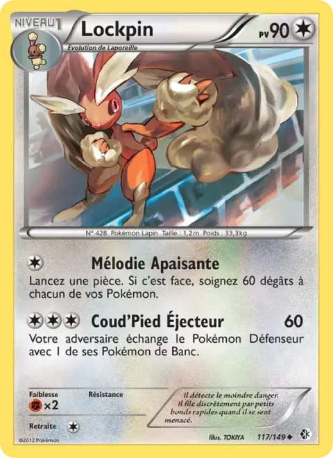 Carte Pokémon Lockpin 117/149, extension Frontières Franchies