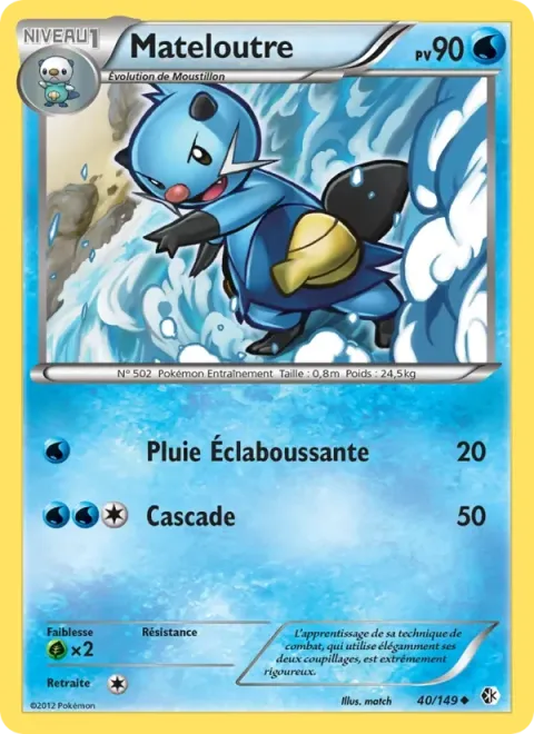 Carte Pokémon Mateloutre 040/149, extension Frontières Franchies