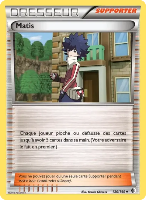 Carte Pokémon Matis 130/149, extension Frontières Franchies