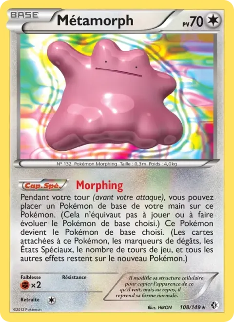 Carte Pokémon Métamorph 108/149, extension Frontières Franchies