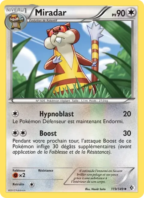 Carte Pokémon Miradar 119/149, extension Frontières Franchies