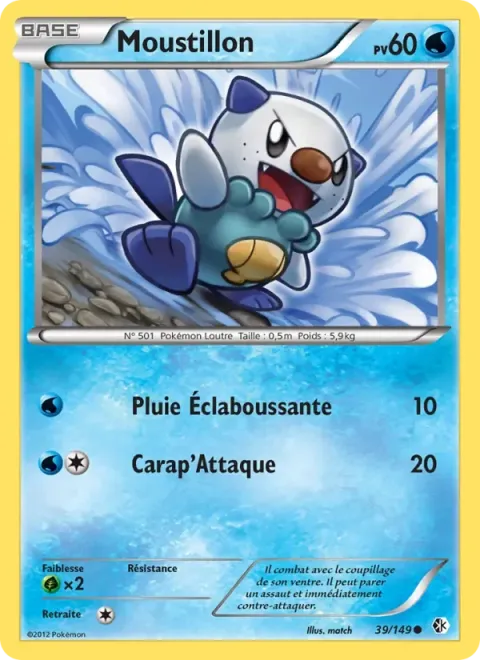 Carte Pokémon Moustillon 039/149, extension Frontières Franchies
