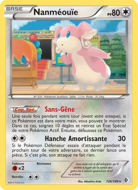 Carte Pokémon Nanméouïe 126/149, extension Frontières Franchies