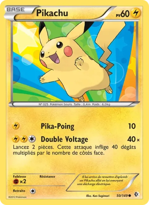 Carte Pokémon Pikachu 050/149, extension Frontières Franchies