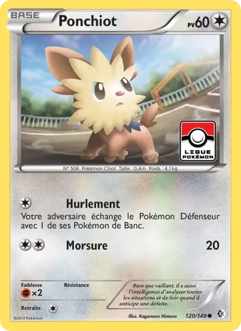 Carte Pokémon Ponchiot 120/149, extension Frontières Franchies