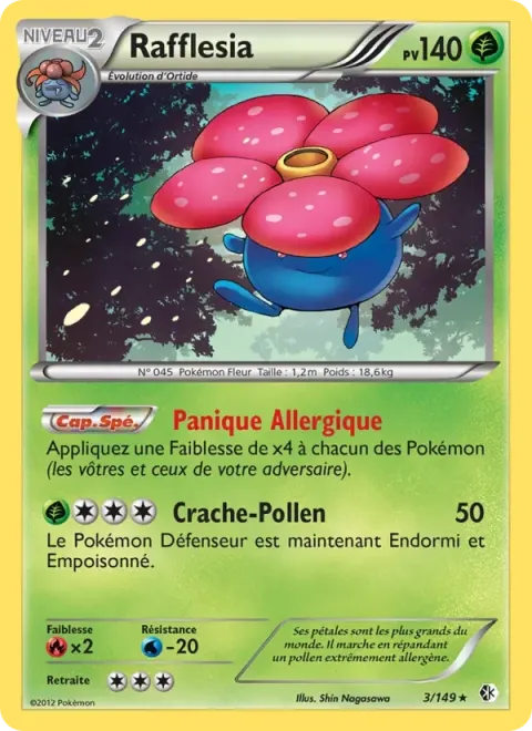 Carte Pokémon Rafflesia 003/149, extension Frontières Franchies