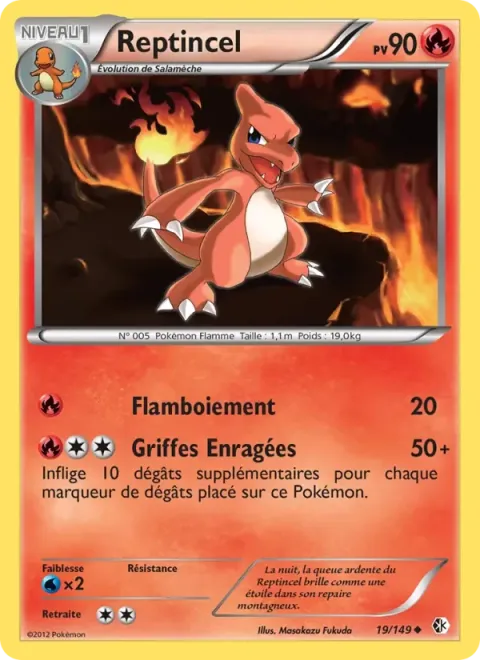 Carte Pokémon Reptincel 019/149, extension Frontières Franchies