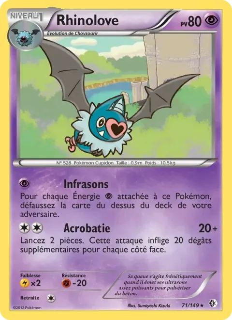 Carte Pokémon Rhinolove 071/149, extension Frontières Franchies