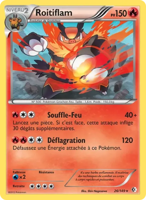 Carte Pokémon Roitiflam 026/149, extension Frontières Franchies
