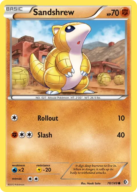 Carte Pokémon Sabelette 078/149, extension Frontières Franchies