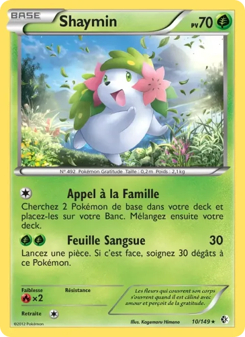 Carte Pokémon Shaymin 010/149, extension Frontières Franchies