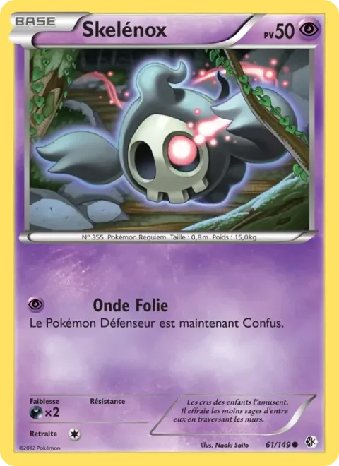 Carte Pokémon Skelénox 061/149, extension Frontières Franchies