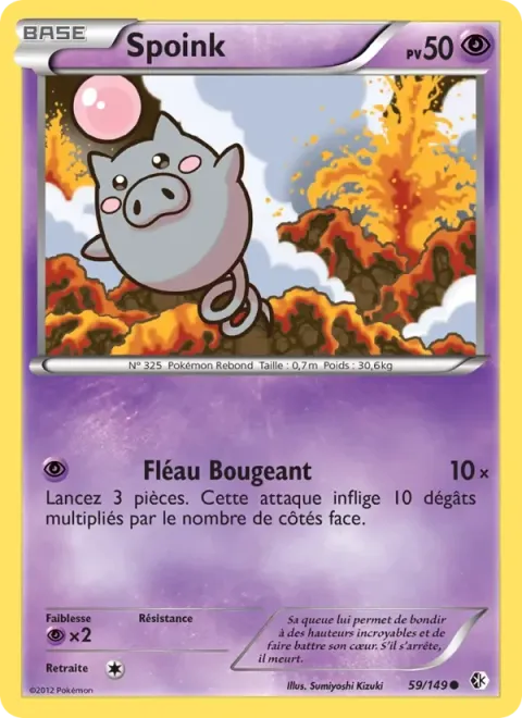 Carte Pokémon Spoink 059/149, extension Frontières Franchies