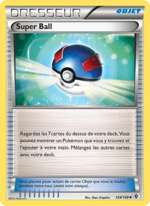 Carte Pokémon Super Ball 129/149, extension Frontières Franchies