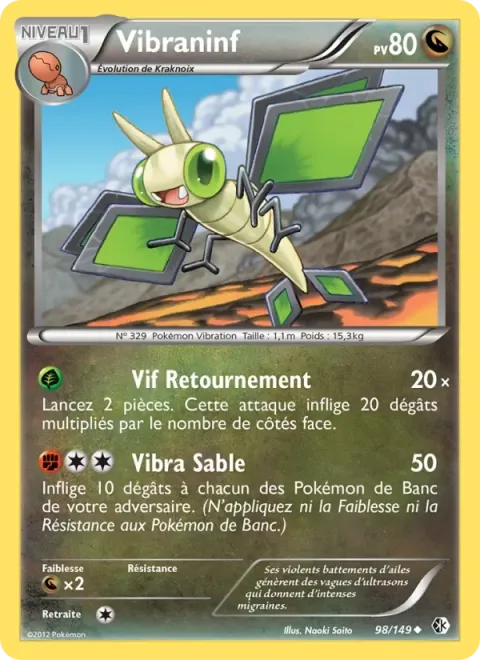 Carte Pokémon Vibraninf 098/149, extension Frontières Franchies