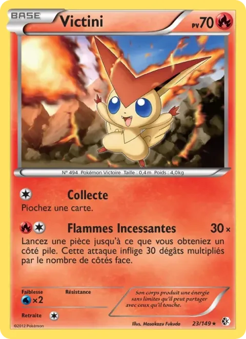 Carte Pokémon Victini 023/149, extension Frontières Franchies