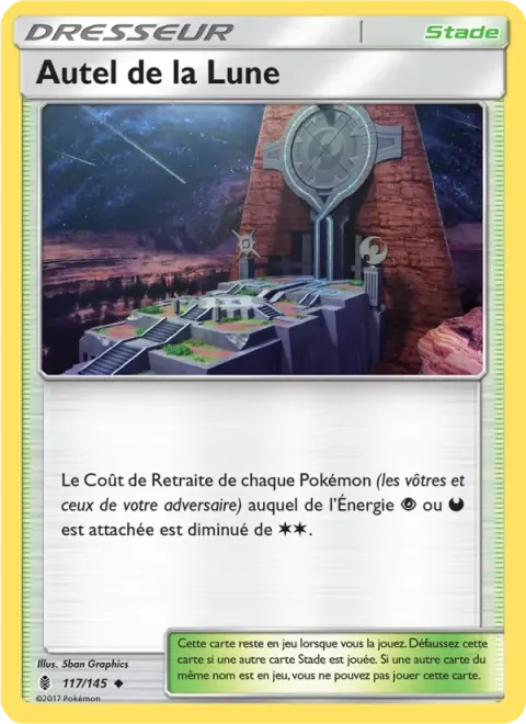 Carte Pokémon Autel de la Lune 117/145, extension Gardiens Ascendants