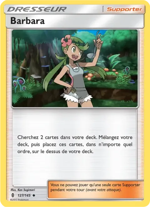 Carte Pokémon Barbara 127/145, extension Gardiens Ascendants