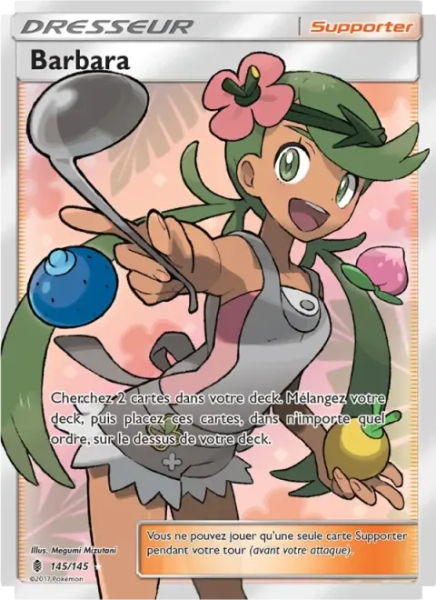 Carte Pokémon Barbara 145/145, extension Gardiens Ascendants