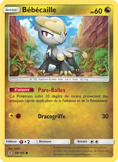 Carte Pokémon Bébécaille 098/145, extension Gardiens Ascendants