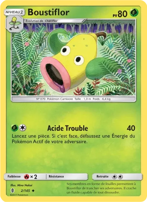 Carte Pokémon Boustiflor 002/145, extension Gardiens Ascendants