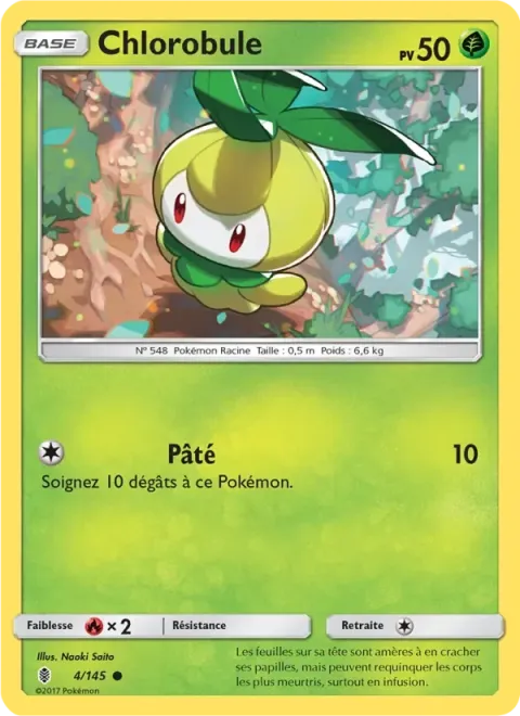 Carte Pokémon Chlorobule 004/145, extension Gardiens Ascendants