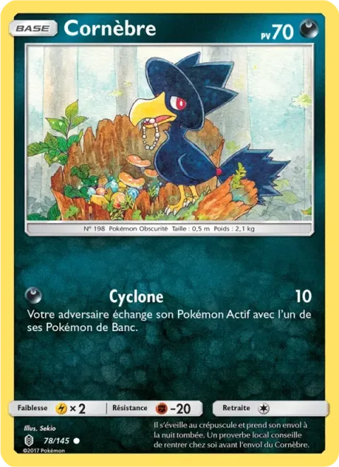 Carte Pokémon Cornèbre 078/145, extension Gardiens Ascendants