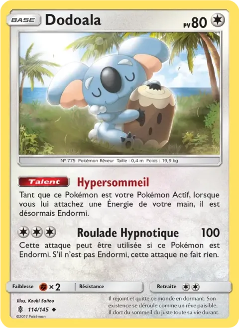 Carte Pokémon Dodoala 114/145, extension Gardiens Ascendants