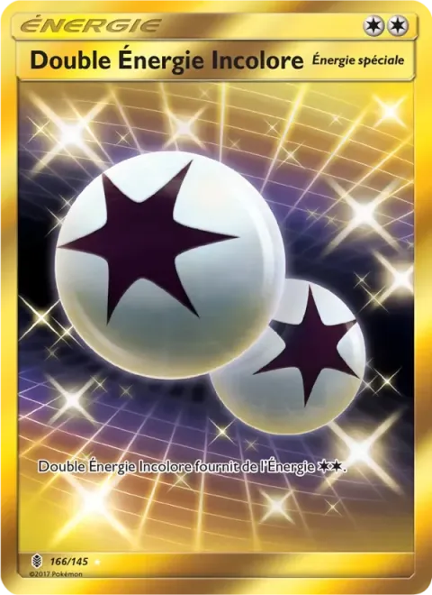 Carte Pokémon Double Énergie Incolore 166/145, extension Gardiens Ascendants