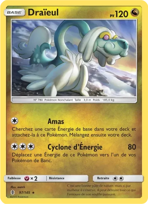 Carte Pokémon Draïeul 097/145, extension Gardiens Ascendants