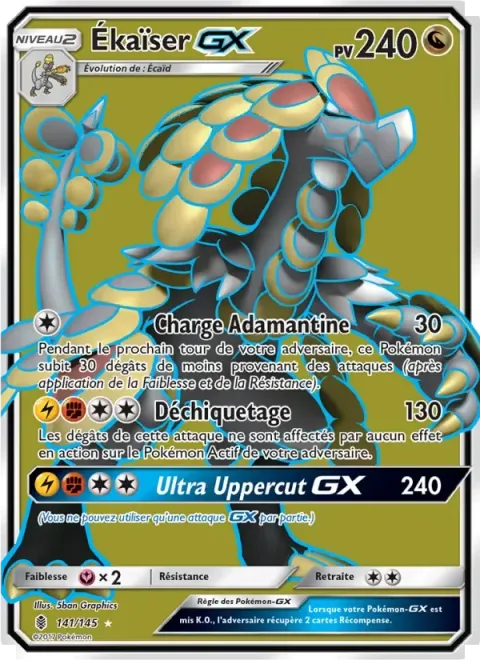 Carte Pokémon Ékaïser GX 141/145, extension Gardiens Ascendants