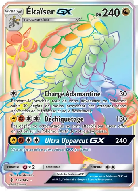 Carte Pokémon Ékaïser GX 159/145, extension Gardiens Ascendants