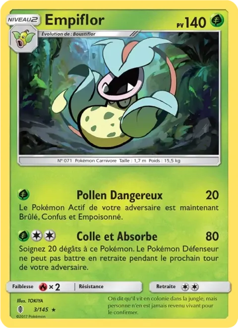 Carte Pokémon Empiflor 003/145, extension Gardiens Ascendants