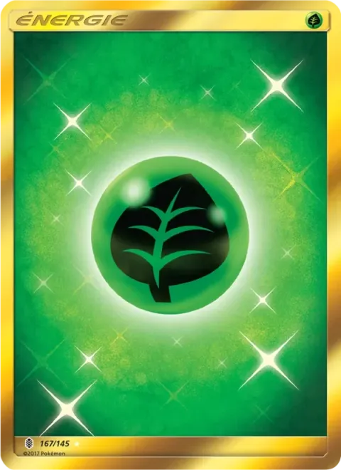 Carte Pokémon Énergie Plante 167/145, extension Gardiens Ascendants