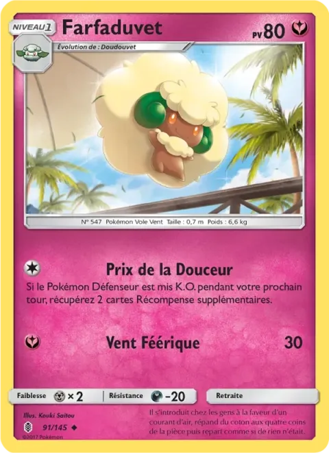 Carte Pokémon Farfaduvet 091/145, extension Gardiens Ascendants