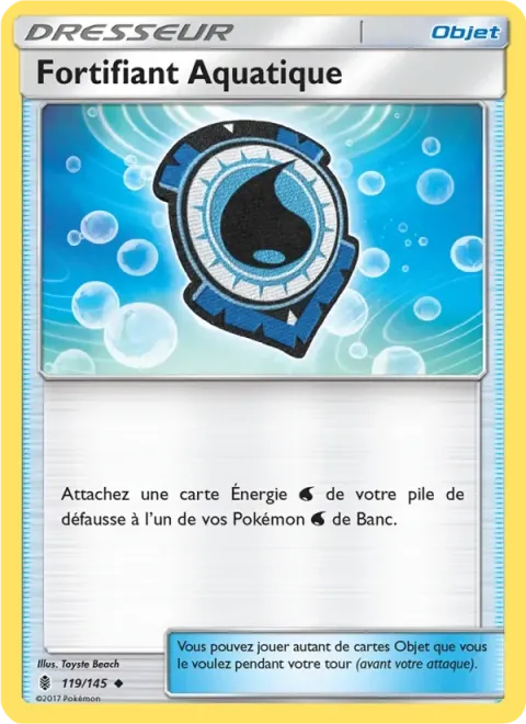 Carte Pokémon Fortifiant Aquatique 119/145, extension Gardiens Ascendants