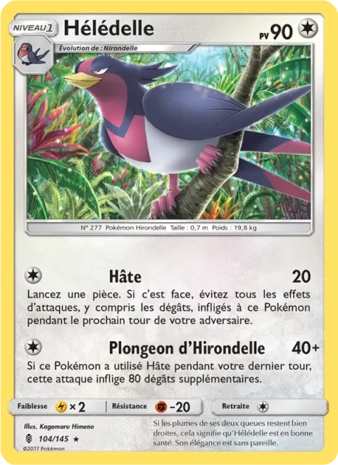 Carte Pokémon Hélédelle 104/145, extension Gardiens Ascendants