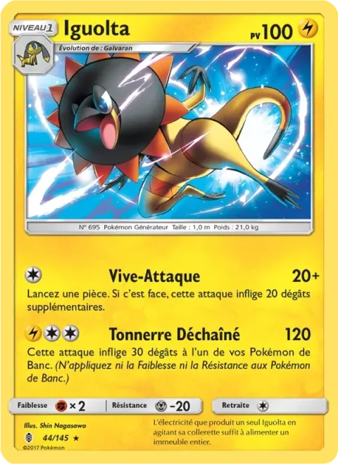 Carte Pokémon Iguolta 044/145, extension Gardiens Ascendants