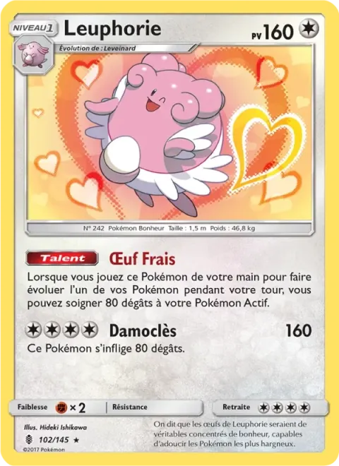 Carte Pokémon Leuphorie 102/145, extension Gardiens Ascendants