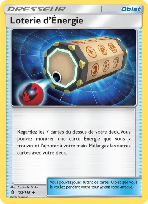 Carte Pokémon Loterie d’Énergie 122/145, extension Gardiens Ascendants