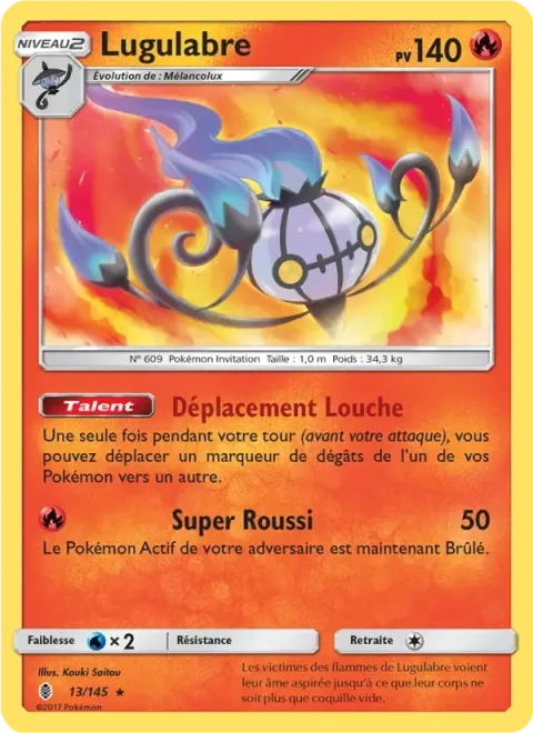 Carte Pokémon Lugulabre 013/145, extension Gardiens Ascendants