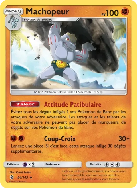 Carte Pokémon Machopeur 064/145, extension Gardiens Ascendants