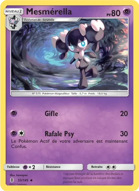 Carte Pokémon Mesmérella 053/145, extension Gardiens Ascendants