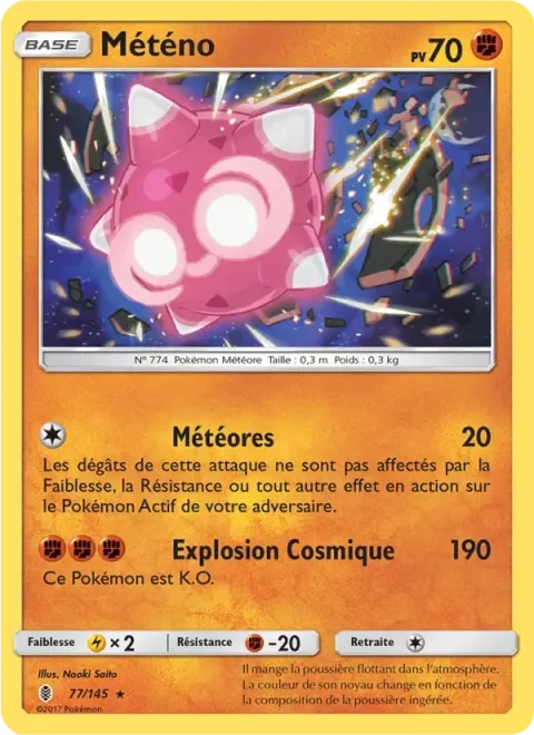 Carte Pokémon Météno 077/145, extension Gardiens Ascendants