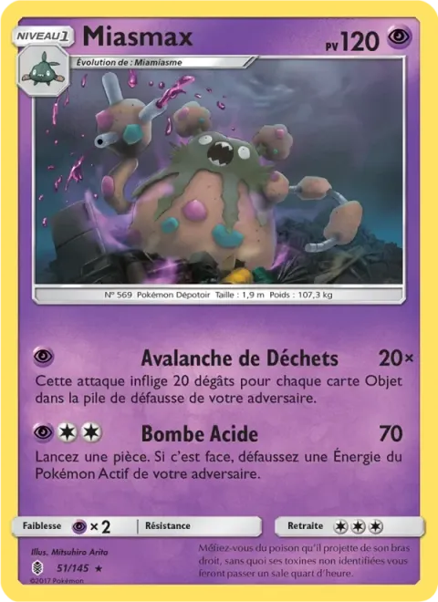 Carte Pokémon Miasmax 051/145, extension Gardiens Ascendants