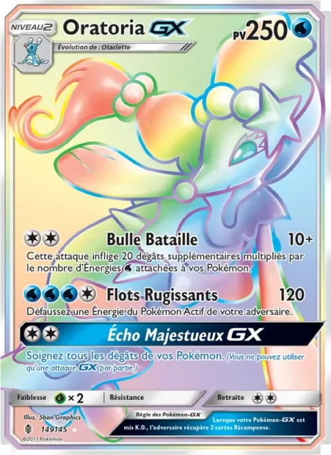 Carte Pokémon Oratoria GX 149/145, extension Gardiens Ascendants