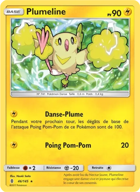 Carte Pokémon Plumeline 046/145, extension Gardiens Ascendants