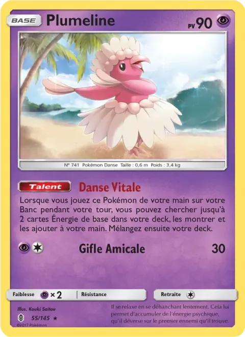 Carte Pokémon Plumeline 055/145, extension Gardiens Ascendants