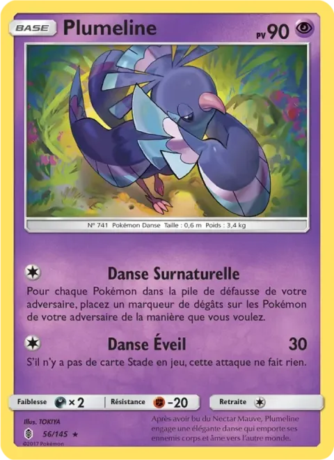 Carte Pokémon Plumeline 056/145, extension Gardiens Ascendants