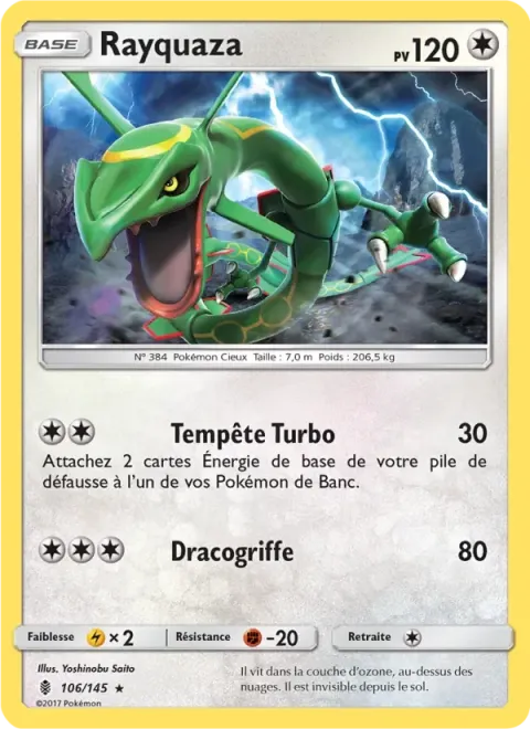Carte Pokémon Rayquaza 106/145, extension Gardiens Ascendants